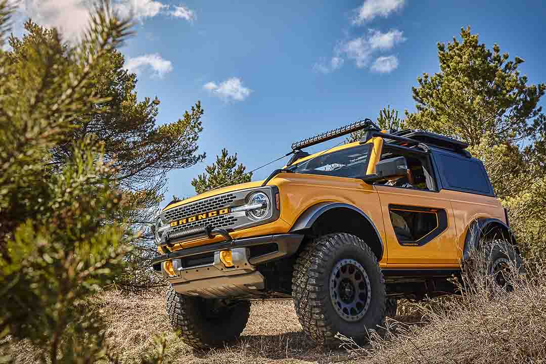 vue trois quart avant du Ford Bronco 2021